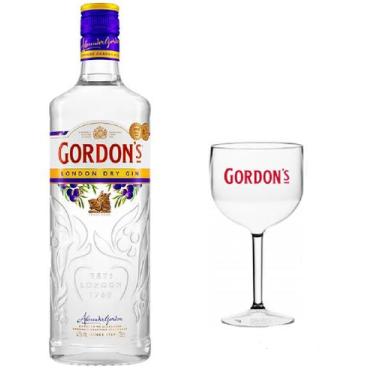 Imagem de Kit Gin Gordons 750ml + 1x Taça de Acrilico