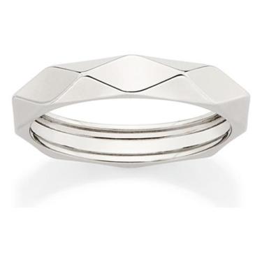 Imagem de Aliança Rommanel Geométrico 313220, Branco, 26