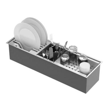 Imagem de Calha Gourmet Canal Organizador Escorredor Inox 60cm GoldenX