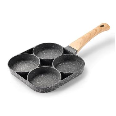 Imagem de Frigideira Antiaderente Sem Uso de Óleo com 4 Divisórias Panela Omeleteira Hamburguer Bacon