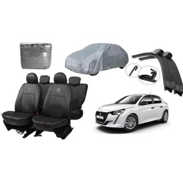 Imagem de Kit capa couro Peugeot 208 21-24 + cobrir + acessório para para-brisa 