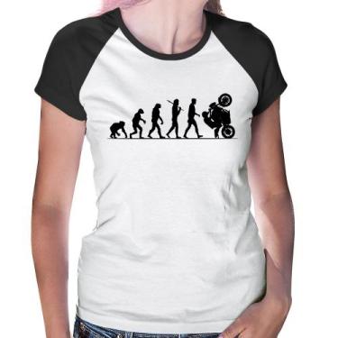 Imagem de Baby Look Raglan Evolução do Grau XJ6 - Foca na Moda, Branco, Preto, P