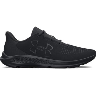 Imagem de Under Armour Tênis de corrida masculino Charged Pursuit 3 com logotipo grande, (002) Preto/Preto/Preto, 8.5