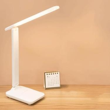 Imagem de Luminária Abajur De Mesa Lâmpada Para Estudo E Leitura Led Articulada Grande Candeeiro Dobrável Com Iluminação Regulável Moderno Escritório Quarto USB