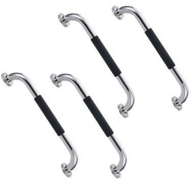 Imagem de Barra de Apoio 30cm Inox Suporte Antiderrapante Kit 4 unidades Banheiro Box Idoso Cadeirante Criança Gestante Segurança