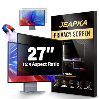Imagem de JEAPKA Tela magnética de privacidade para computador de 27 polegadas, protetor de tela de privacidade para monitor sem moldura widescreen 16:9, filtro de privacidade antiluz azul, protetor