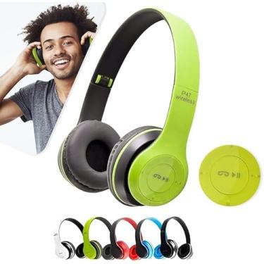 Imagem de Fone De Ouvido P47 Headphone Sem Fio Bluetooth Micro SD FM (verde)