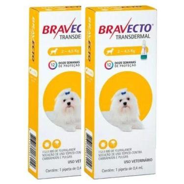 Imagem de 2 Bravecto Antipulga Transdermal 2 A 4,5kg 112,5mg Cão Cães