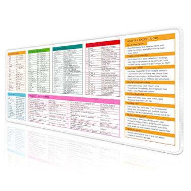 Imagem de HUAMXE Tapete de mesa Excel, mouse pad grande estendido para jogos, grande 2GG, teclado de computador, atalhos, teclas, tapete para desktop, planilha de escritório, tapetes de mesa para teclado e
