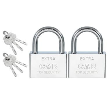 Imagem de PATIKIL Cadeado de copo de pino 68 mm (2-11/40.6 cm), 2 fechaduras diferentes com chave, cadeados de aço inoxidável, manilha endurecida com chaves para porta interna e externa, prata