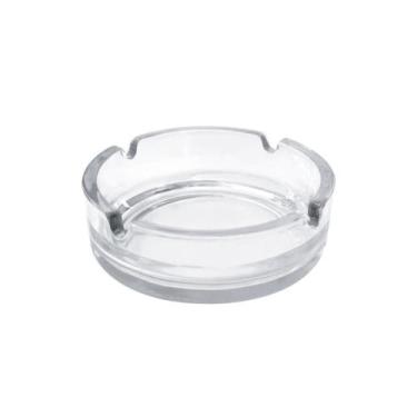 Imagem de Cinzeiro Vidro Transparente Redondo Resistente Mesa Bar Restaurante Ca