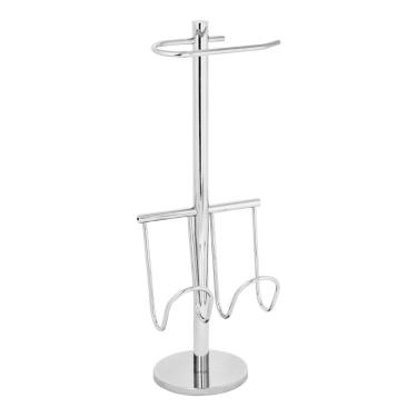 Imagem de Papeleira Cromada Porta Papel Higiênico De Chão Revisteiro