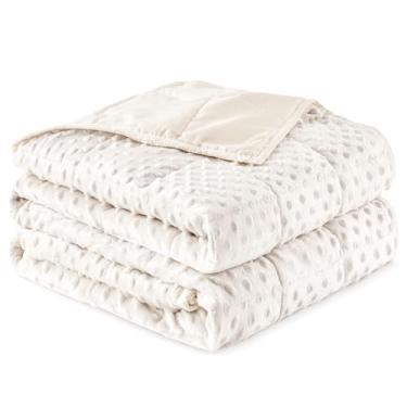 Imagem de Sivio Cobertor pesado para adultos tamanho solteiro 6,8 kg, cobertor pesado macio para alívio do estresse e promoção do sono, cobertor leve e refrescante para todas as estações, branco, 122 x 182 cm