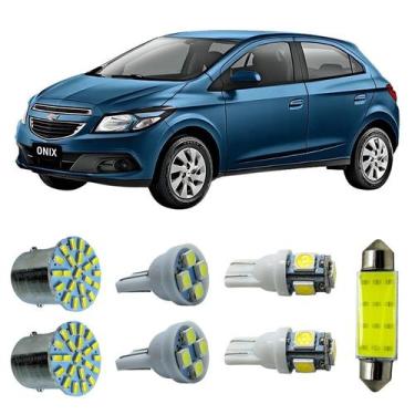 Imagem de Kit Led Interno Externo GM Onix Teto Placa Ré Farolete 13/18