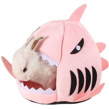 Imagem de Cama quente de hamster de rato, cama de porquinho-da-índia, caverna de inverno, casa aconchegante e quente, esconderijo para coelho anão, chinchila, ouriço, lavável, acessório de ninho (rosa)