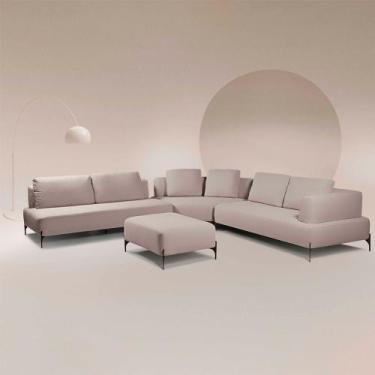 Imagem de Sofá Modulado Sala de Estar 535cm Marino de Canto Pés de Ferro com Alm