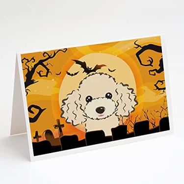 Imagem de Caroline's Treasures BB1816GCA7P Cartões de felicitações de Halloween Buff e Envelopes Pacote com 8, 7 x 5, multicolorido