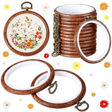 Imagem de Aros de bordado Burbell Spring Round 17 cm, argolas de borracha, 15 un