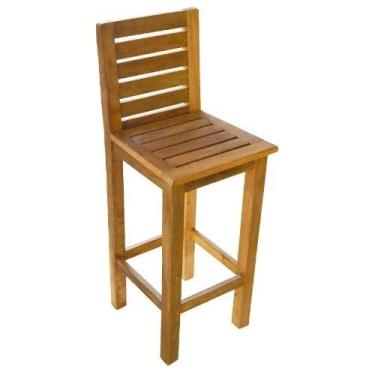 Imagem de Banqueta Alta Guarujá Bancada Balcão Madeira Peroba Rosa - M de Madeir