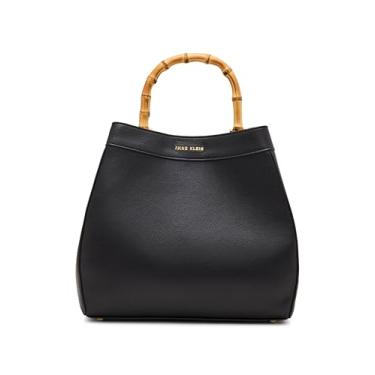 Imagem de Anne Klein Bolsa feminina de bambu com alça conversível, preta, Preto, Large