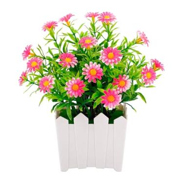 Imagem de Segreto Flores artificiais, vasos de plantas falsas, flores em vaso, plantação de girassol falso para arranjos de casamento, decoração de casa, escritório, banheiro, decoração de mesa de jantar