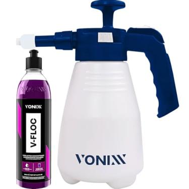 Imagem de Kit Lavagem Vonixx Pulverizador Snow Foam Manual 2 em 1 2L Shampoo Neutro Super Concentrado V-floc 500ml
