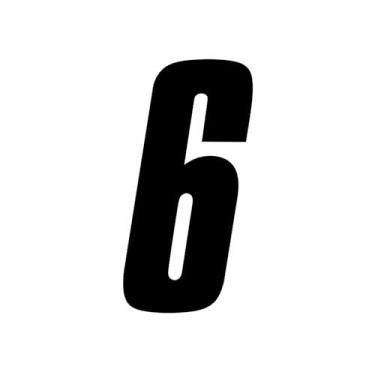 Imagem de Awonderful Decalques de corrida removíveis 5 polegadas/13 cm adesivos de motocicleta de vinil para Dirt Bike, ATV, Ebike, Track Day Graphics - Preto (pacote com 2) (número 6)