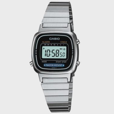 Imagem de Relógio casio vintage feminino digital prateado LA670WA-1DF
