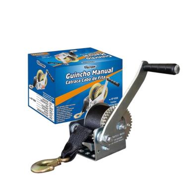 Imagem de Guincho Manual Com Catraca Fita 1650 Lbs Arraste Carreta Barcos Jet Ski 750kg