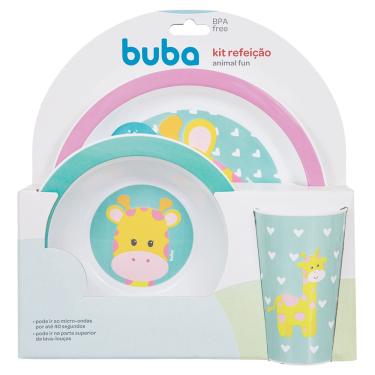 Imagem de Kit refeicao animal fun girafa buba