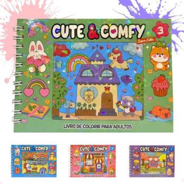 Imagem de Livro de Colorir Cute & Comfy Edição Especial Capa Dura Holográfica Pr