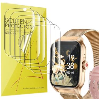 Imagem de Compatível com protetor de tela REDROMAN Smartwatch-4.7 cm de cobertura total TPU transparente compatível com REDROMAN QX15 Smartwatch-4.7 cm (Pacote TPU-6)