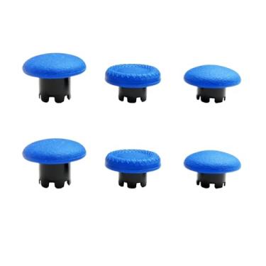Imagem de Substituição de pás de polegar 6 em 1 para controle Dualsense PS5, polegares para controlador PS5 Edge, peças de acessórios para PS5 Dualsense Edge Controller Analog Joystick Kit de reparo (azul)