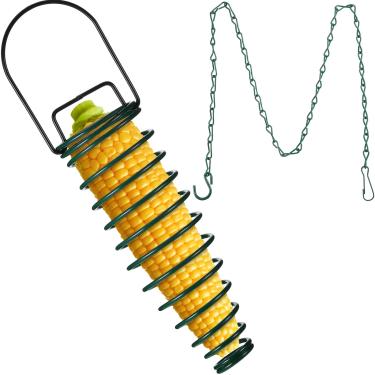 Imagem de Alimentador de esquilo suporte de espiga de milho alimentador de esquilo com corrente de extensão de 99 cm para pássaros de esquilo e outros suprimentos de alimentação de quintal