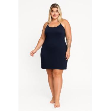 Imagem de Vestido Plus Size Combinete Feminino Combinação Segunda Pele Para Usar
