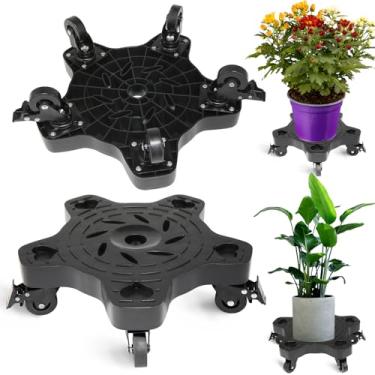 Imagem de WOOYAN 2 Pacotes De Suporte Para Plantas 14 Pol. Com Rodas - Internas E Externas Sem Necessidade Montagem, Rodízios, Carrinho Transportador Vasos Redondos Serviços Pesados