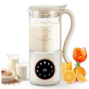 Imagem de Dancongtea Máquina de fazer leite de nozes de 1,3 l com 16 lâminas, amêndoa caseira automática, aveia, soja, leite à base de plantas e bebidas sem lactose, máquina de amêndoa, autolimpante, mantém