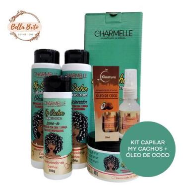 Imagem de Kit capilar my cachos e oleo de coco reparador de pontas para brilho n