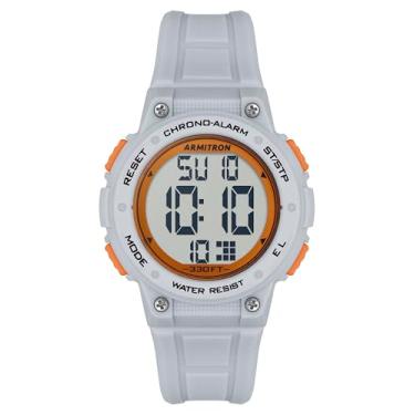 Imagem de Armitron Relógio esportivo feminino com cronógrafo digital com pulseira de resina, 45/7086, Cinza