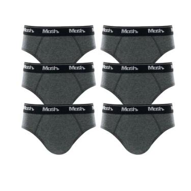 Imagem de Kit 6 Cuecas Infantil Slip Mash Sortido, Cinza, M