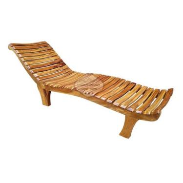 Imagem de Espreguiçadeira Chaise para Piscina em Madeira de Demolição Sudeste Rú