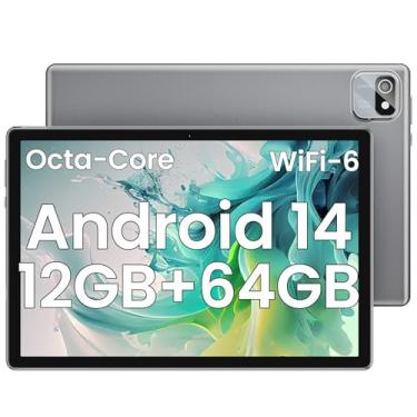 Imagem de Tablet Android 2025, tablet Android 14 de 10,5 polegadas, Octa-Core, 12 GB de RAM + 64 GB de ROM, expansão de 1 TB, câmera de 2 + 8 MP, BT5, tablets PC 2.4/5G WiFi 6.1080 tela IPS FHD, tablets
