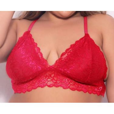 Imagem de Sutiã Cropped Plus Size em RendaSem Bojo Sem Aro Soutien Extra Grande 
