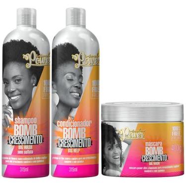 Imagem de Kit Shampoo + Condicionador + Mascara Bomb Soul Power Tratamento Cresc
