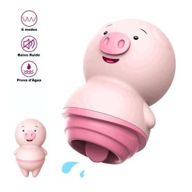 Imagem de VIBRADOR PORQUINHO masturbador feminino com Esimulador de língua - 6 m