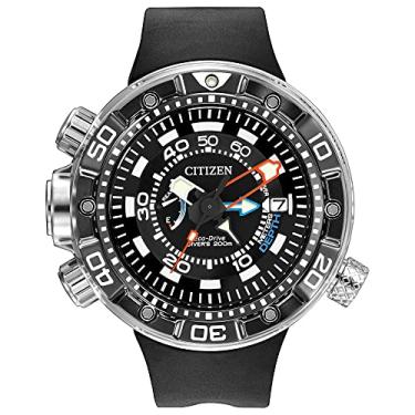 Imagem de Citizen Relógio masculino Eco-Drive Promaster Aqualand quartzo, aço inoxidável com pulseira de poliuretano, relógio de mergulho, preto (modelo: BN2029-01E)