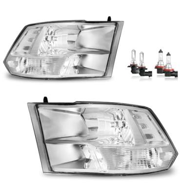 Imagem de Vizotae Faróis para Dodge Ram 2500 3500 quadriciclo 2009-2018 Dodge Ram 1500/2010-2018 2500 (Não serve para o estilo de projetor de fábrica), feixe alto/baixo com lâmpadas