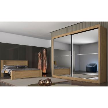 Imagem de Roupeiro Verona Plus 2 Portas Espelhado Amendoa