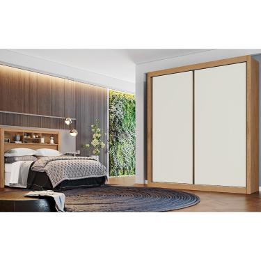 Imagem de Roupeiro Zurique Sem Espelho 100 Mdf Amendoa/ Off White