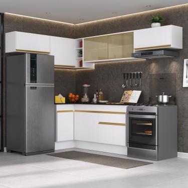 Imagem de Cozinha Completa De Canto Mp2095 Com Armário E Balcão Branca